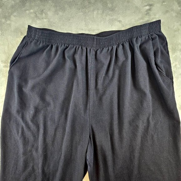 Maggie Barnes Capri Pants Women's 26W Black High Elastic Waist Pockets Casual - Picture 3 of 10